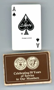 General Electric Playing Cards Deck Poker Vtg Fcu Employees 50th Anniv Liberty - Picture 1 of 2