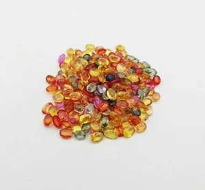 Natural Multi Sapphire Oval Cut Loose Gemstone Lot 10 Pcs 3*4-3*5 MM 2.60 CT w11 - Picture 1 of 7