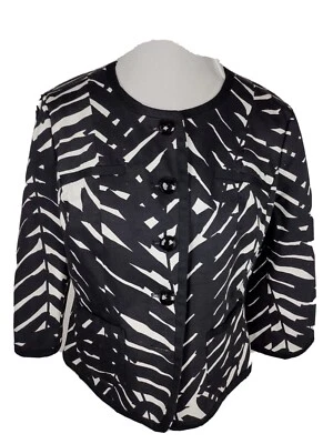 east 5th New Womans Sz L Black & White Cotton Blend Suit Seperate Jacket S81 - Image 1 of 4