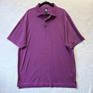 FootJoy Shirt Herren XL rosa Streifen Stretch sportliche Passform Performance Golf Polo - Bild 1 von 10