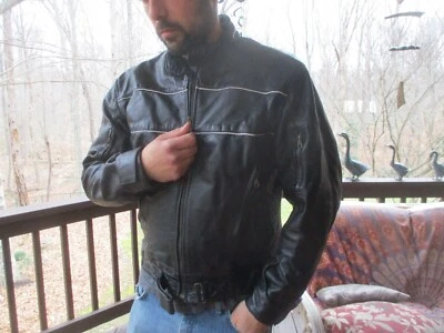 vintage Xelement leather motorcycle jacket size XL - Image 1 of 4
