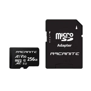 ARCANITE 256 Go Carte Mémoire microSDXC avec adaptateur SD - A1 UHS-I U3 V30 ... - Photo 1/7