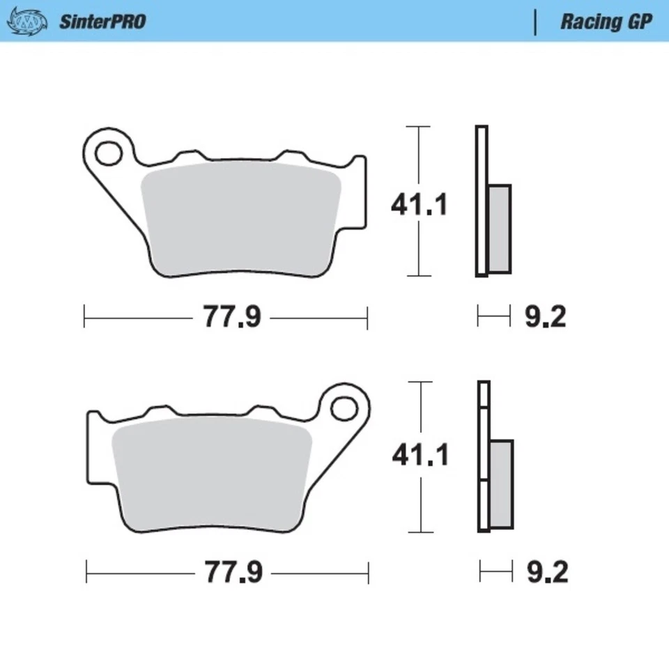 Pastillas de freno traseras MotoMaster para TM MX 125 2000 SinterPRO Racing GP  Foto 1 de 1