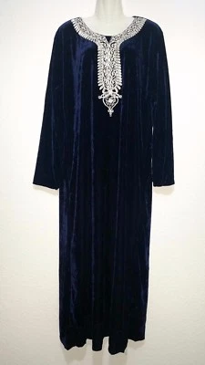 Abaya arabisches muslimisches Maxikleid Jellabiya Jellaba  Samtkleid Winterkleid - Bild 1 von 3