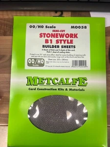 Metcalfe OO/HO Scale MOO58 Semi-Cut Stonework B1 Style Builder Sheets - Picture 1 of 2