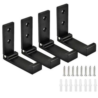 4x Square Head Wall Mount Single Home Storage Kitchen Bedroom Folding Hooks Tool - Image 1 of 4