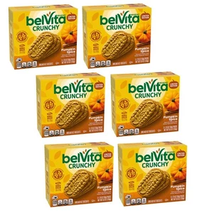 6 Boxes belVita Pumpkin Spice Breakfast Biscuits – 5 Packs per Box, Whole Grain - Picture 1 of 24