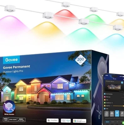 Govee H706C Permanent Outdoor Lights Pro 200ft Waterproof White Sealed - Image 1 of 4