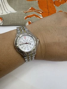 Wenger SMT Design Watch Women 30mm Silver Tone White Dial 100M WR *read - Picture 1 of 6