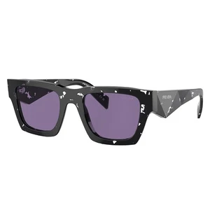 Prada PR A06S 15O50B Tortoise Black Crystal Plastic Sunglasses Purple Mirror - Picture 1 of 3