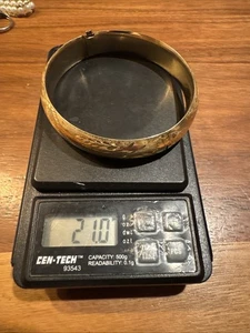 Vintage 14K Gelbgold signiert F&D aufklappbar geätzt Blumen Armreif Armband 21 Gramm - Bild 1 von 6