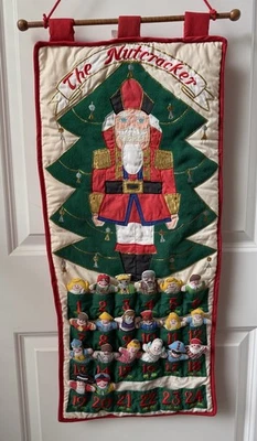 Vintage Nutcracker Pockets Wall Hanging Advent Calendar W/ Ornaments - Image 1 of 4