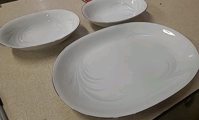 Juego de servir Royal Selb Alemania - 2 cuencos ovalados y 1 plato J.L. Hudson Co... Foto 1 de 4