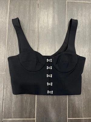 Jonathan Simkhai NWOT Black Corset Cropped Top Small - Image 1 of 4