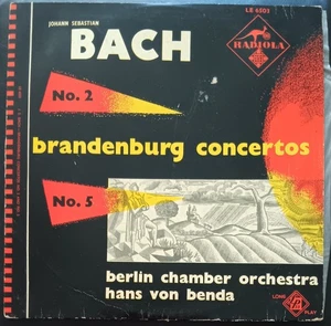 Von Benda, Cámara de Berlín - Conciertos de Bach Brandenberg 2 y 5 - LP disco en muy buen estado+ - Imagen 1 de 3