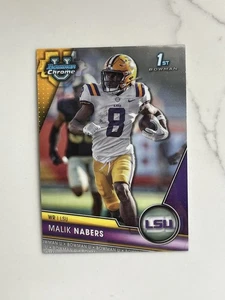 Scheda calcio 2023 Bowman Chrome U #75 Malik Nabers LSU & New York Giants - Foto 1 di 2