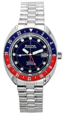 Bulova Oceanographer GMT Blue Dial Automatic Diver's 200M Men's Watch 96B405 - image 1 of 4
