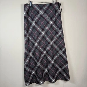 Vintage Jones New York Sport kariert 100 % reine Wolle Maxirock Größe 12 - Bild 1 von 6