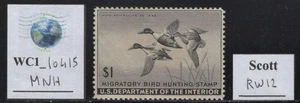 WC1_10415. UNITED STATES. USDA. 1945 DUCK stamp. Scott RW12. MNH - Picture 1 of 1