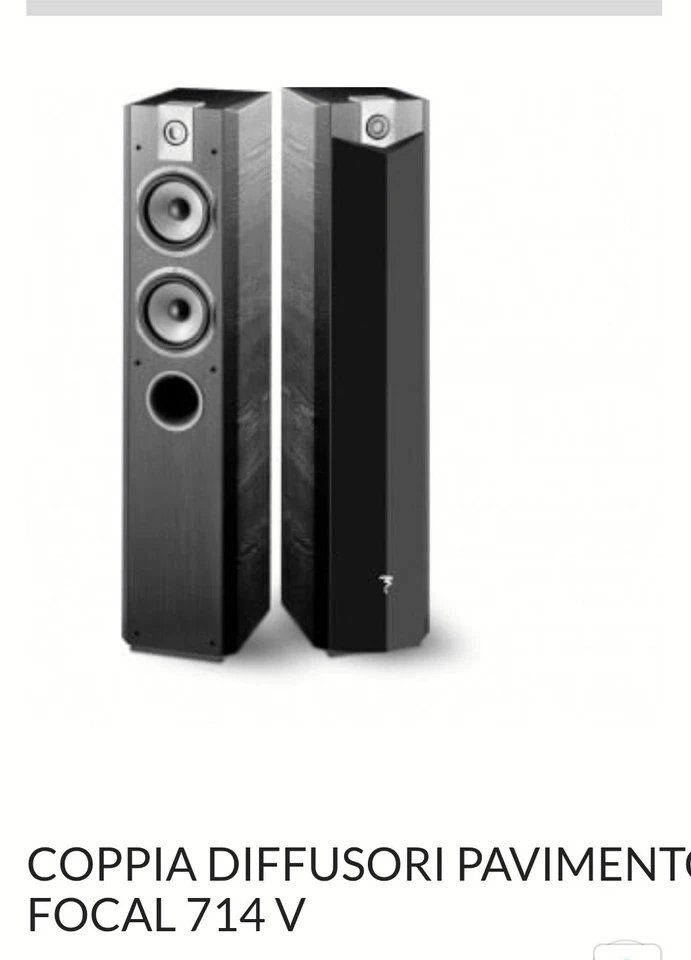 COPPIA DI casse acustiche usato DA PAVIMENTO FOCAL 714V - Immagine 1 di 1