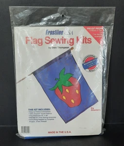 VINTAGE FROSTLINE USA FLAG SEWING KIT  " BIG STRAWBERRY " BY DENI THOMPSON - Picture 1 of 6