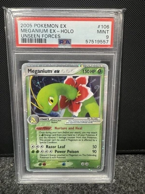 2005 Pokemon EX Unseen Forces Meganium ex holo 106/115 PSA 9 Mint - Image 1 of 2