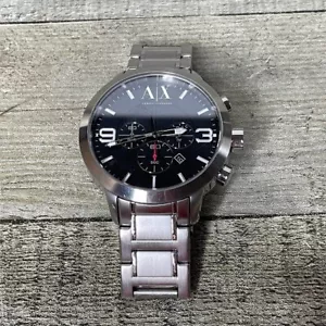 Armani Exchange Men's Black Dial Chronograph Watch AX1272 For Parts Not Working - Picture 1 of 8