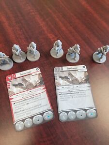 Star Wars Imperial Assault 6 snowtrooper figures and deployment cards
