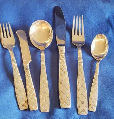 Star by E. Dragsted 丹麦纯银餐具套装 中世纪 Mod 服务 — 第 1/3 张图片