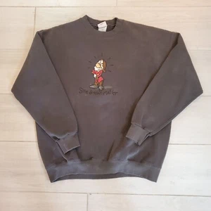 Vintage 90s Grumpy Crewneck Walt Disney World Sweatshirt Seven Dwarves Movie XL - Picture 1 of 12