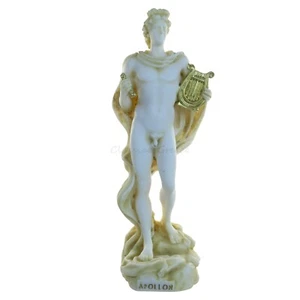 Estatua Antiguo Dios Griego Apolo Alabastro 7" - 18cm Mármol Fundido Mitología - Imagen 1 de 10