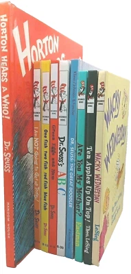 9 Dr. Seuss Beginner Bright and Early Books! Horton Hears a Who ABC Red Fish + - Image 1 of 4