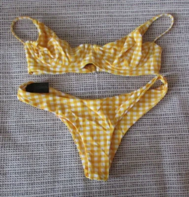 Women's Blackbough Yellow Swimwear Bikini Set Size M - Image 1 of 4