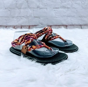 Sanuk Yoga Mat Sling Flip Flop Thong Sandals Size 9 Tye Dye - Picture 1 of 8