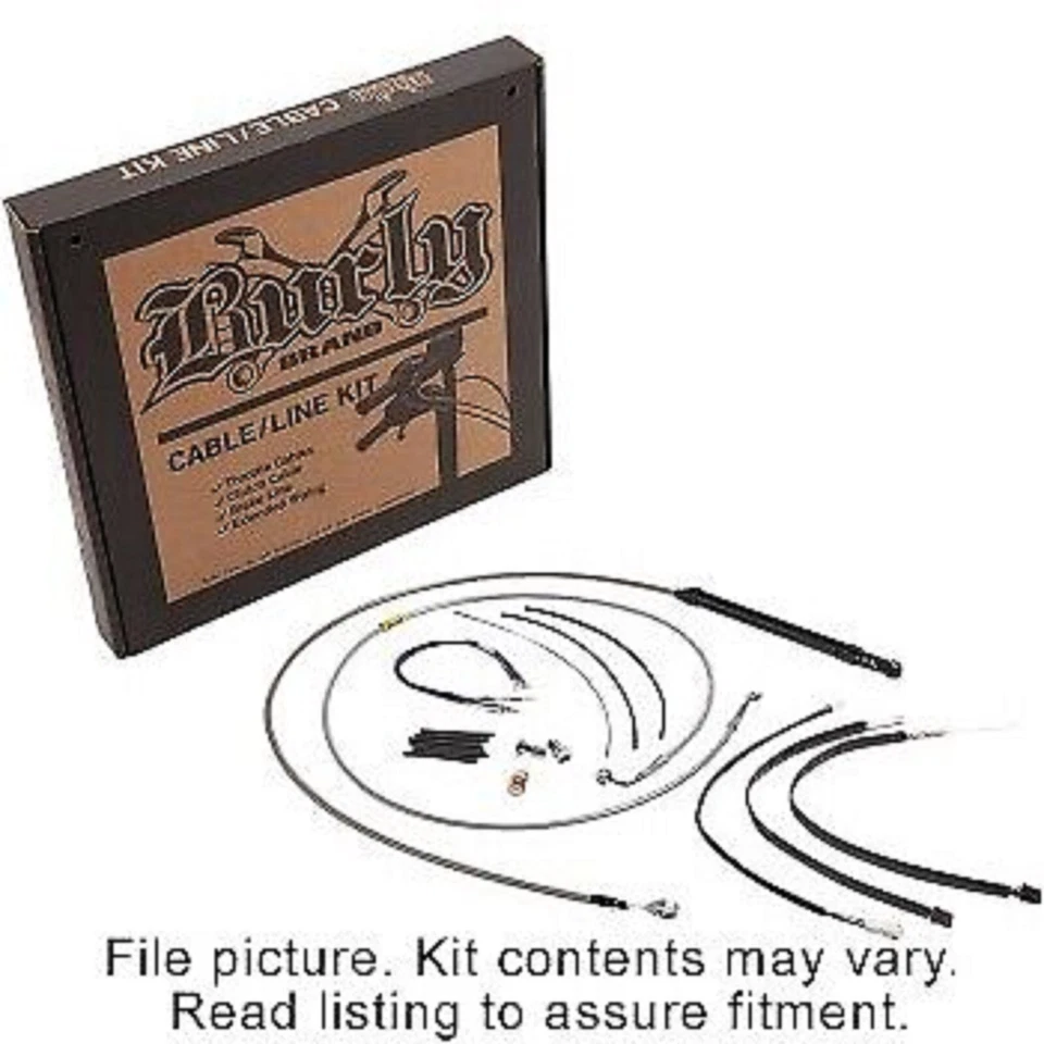 Kit de cables de embrague de freno de manillar marca Burly 14" acero inoxidable Softail M8 ABS 18-Up Foto 1 de 1