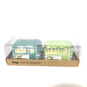Salt & Pepper Shakers Christmas Decorated Traveling RV's by TAG New Ceramics - Picture 1 of 6