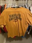 Men Harley Davison San Juan, Pr Short Sleeve Crew Neck T Shirt Size 2Xl Yellow