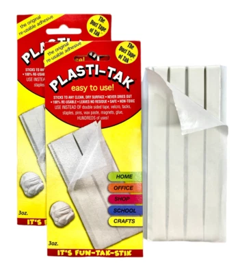 PLASTI-TAK Putty Twin Pack 2 x 3oz Reusable Tak -2 Pack