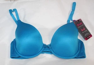 NWT MAIDENFORM 9402 BRA demi coverage T SHIRT  AQUA BLUE 34C - Picture 1 of 5