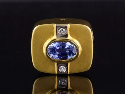 Attraktiver Saphir Brillant Anhänger ca. 1,54ct    750/- Gelbgold - Bild 1 von 4