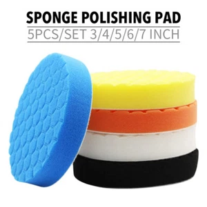 5pcs Car Polishing Pads Sponge Waxing Buffing Pad Kit 3-6Inch For Car Ω^✡↷ - Picture 1 of 11