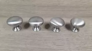 4 Round Satin Nickel Kitchen Cabinet Knob Drawer Pull 1 1/8" Dia. with 1" Screw - Picture 1 of 6