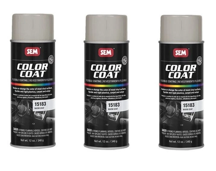 SEM 15183 Color Coat Warm Gray Vinyl Spray Auto Body Paint Aerosol Can (3 Pack) - Image 1 of 1