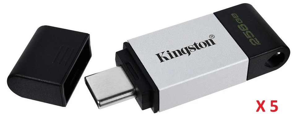 Kingston 256GB Datatraveler DT80 Clé USB Flash Drive USB-C 3.2 Gen1 Read 200Mb/s
