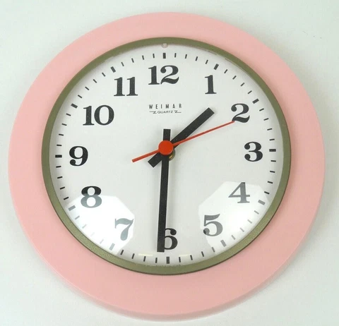 VERY RARE PINK POSTMODERN 80s VINTAGE MEMPHIS AGE POP ART WALL CLOCK BY WEIMAR Cover