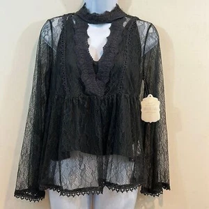 Altar’d State Lace Clemons Baby doll Bohemian Blouse Size Small New - Picture 1 of 10
