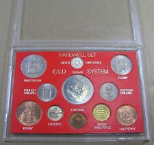 Great Britain Farewell Set to L.S.D System, Lot of 11 Coins High Grade with Case