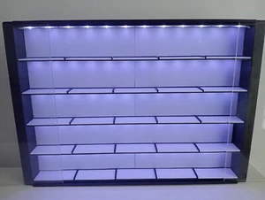 Shot Glass LED Lights Display Case Wall Cabinet Shotglass Shelves Shelf WHITE - Picture 1 of 7
