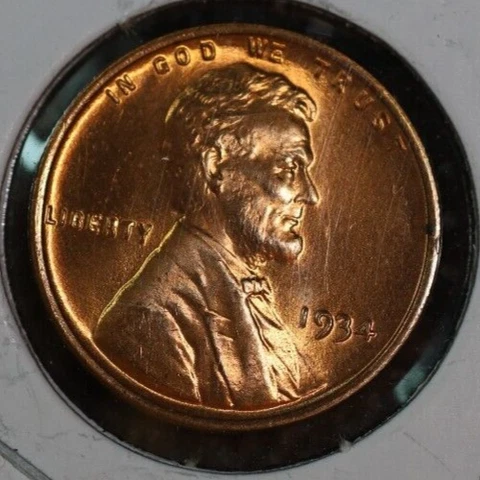 1934-P LINCOLN CENT- BU RD GEM NICE Cover