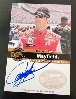 JEREMY MAYFIELD **AUTOGRAPHED** 2006 #19 DODGE PRESS PASS AUTHENTICS CARD - Image 1 of 2